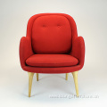 Single Comfortable Cushion Leisure Soft Chair Wood Leg
